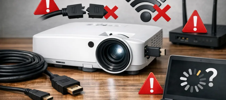 Verbindungsprobleme bei Beamer HDMI und Drahtlosverbindung beheben